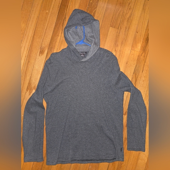 Michael Kors Gray Striped Hoodie Shirt - Picture 2 of 5